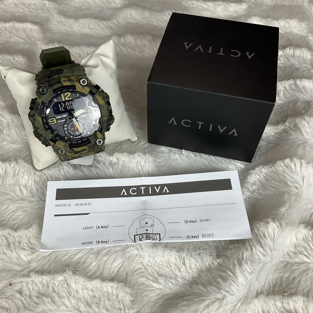 Activa X Invicta BlackOps Digital Mens Green Camouflage 56mm Watch New In Box - Picture 5 of 5